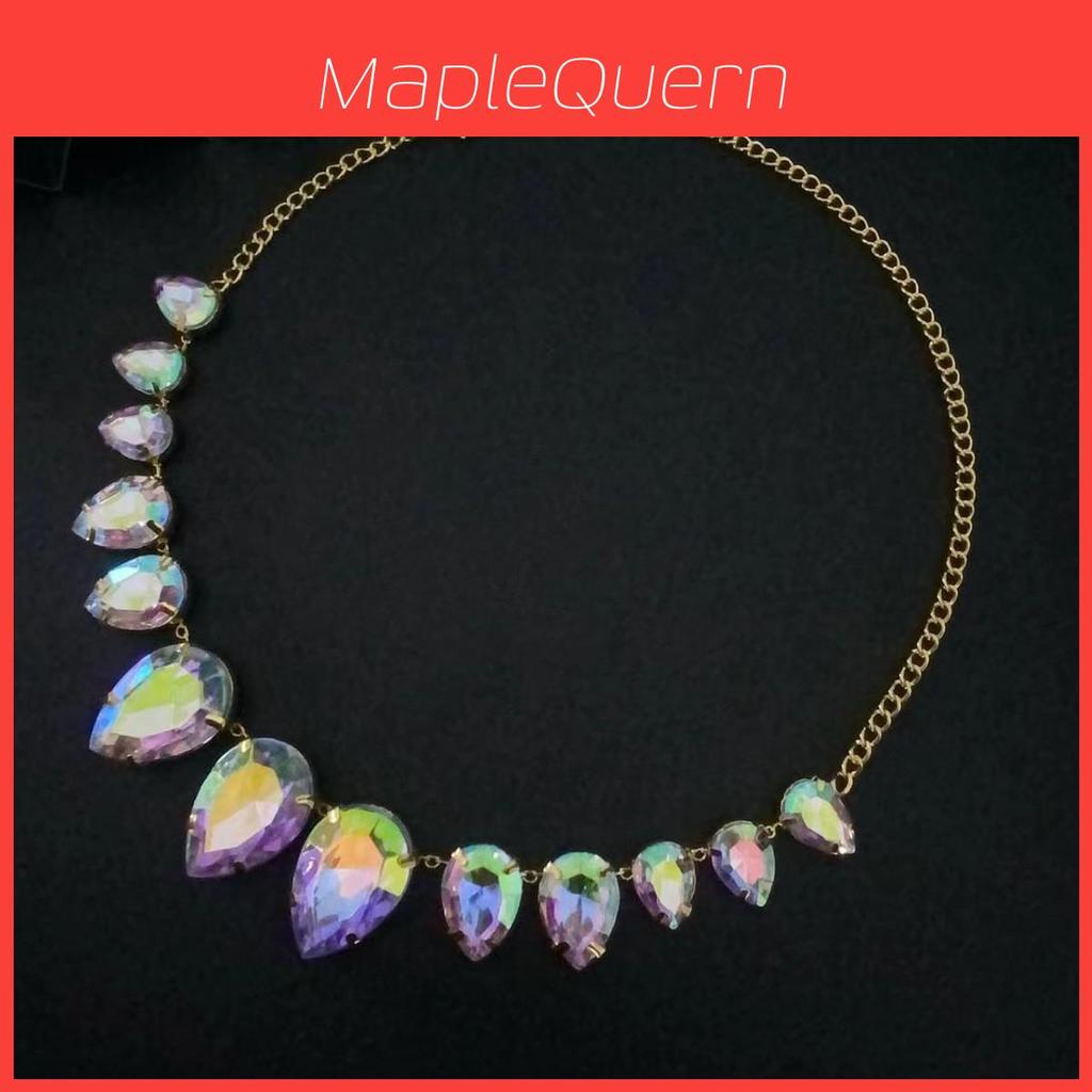 Water Diamond Geometric Drop Necklace For Party And Gift For Women