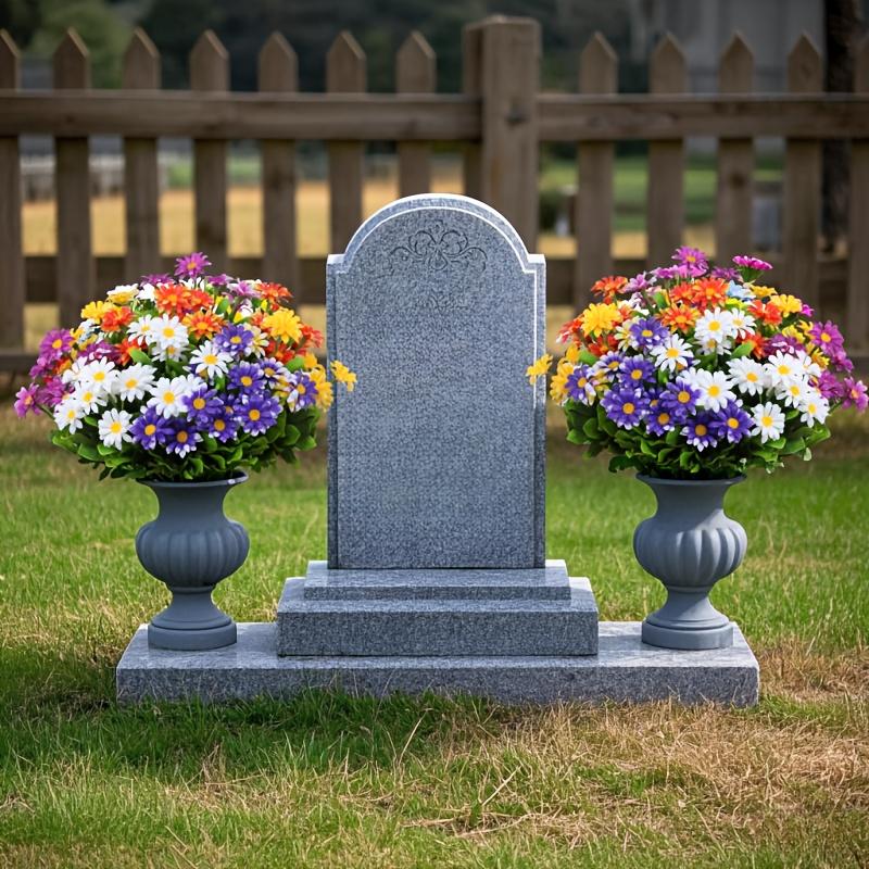 10 buchete de flori artificiale de exterior, decorațiuni florale din plastic, buchete de flori imitație de margarete, arbuști de flori artificiale rezistenți la UV