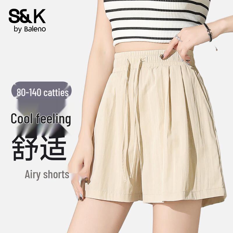 

Baleno Women s Ice Silk A-Line Wide-Leg Shorts M