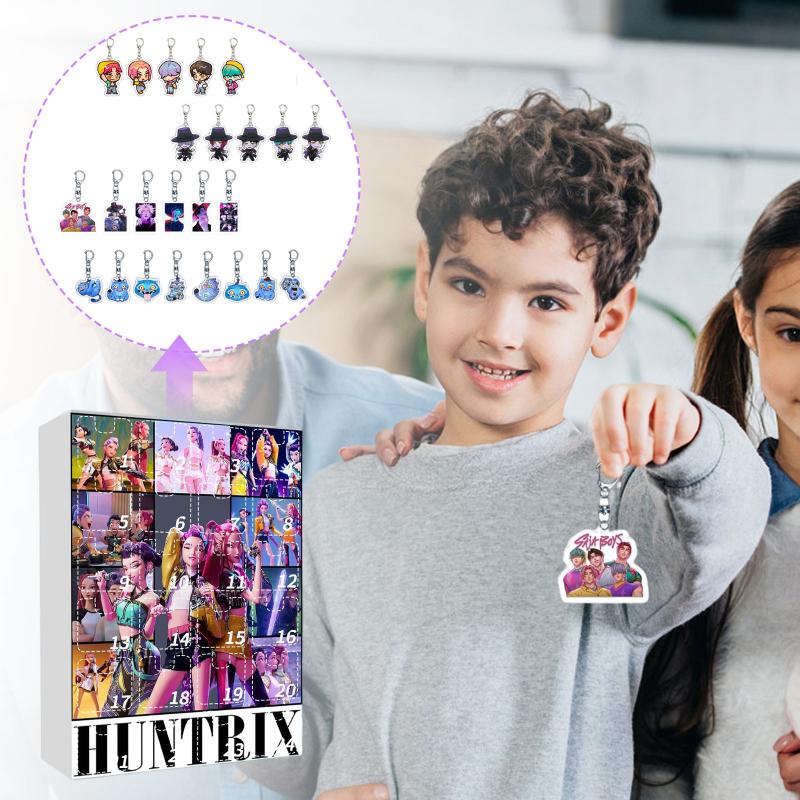 Kpop Caçadores de Demônios Caixa Surpresa Caixa Misteriosa 24 Dias Contagem Regressiva de Natal Calendário do Advento Chaveiro Pingente de Bolsa Presente de Festival