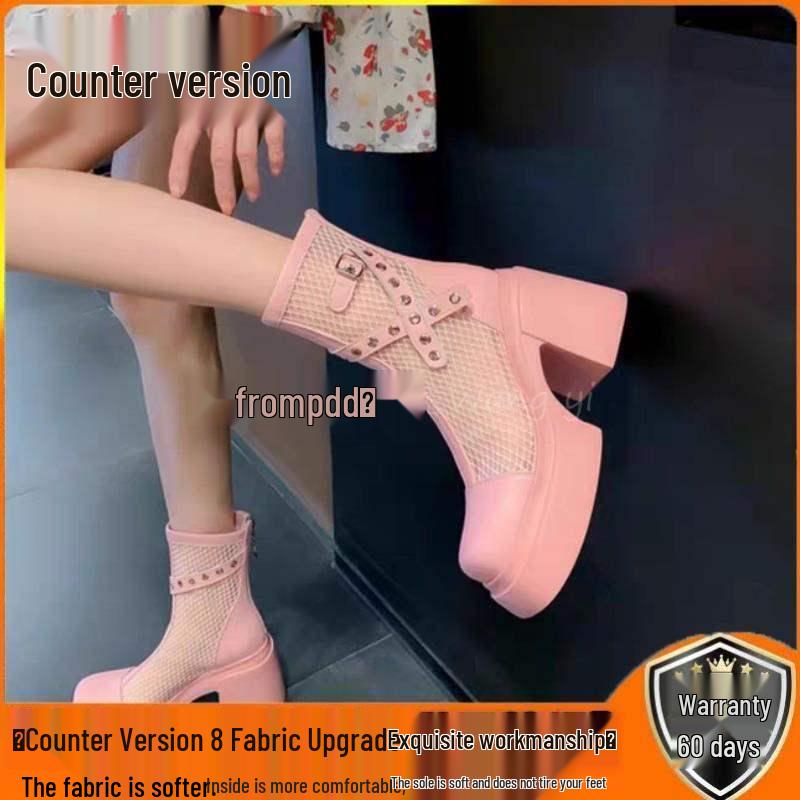 

Women s Versatile Hollow Out Mesh Martin Boots: Breathable Spring/Summer Ankle Heel Sandals 2025 Size 37