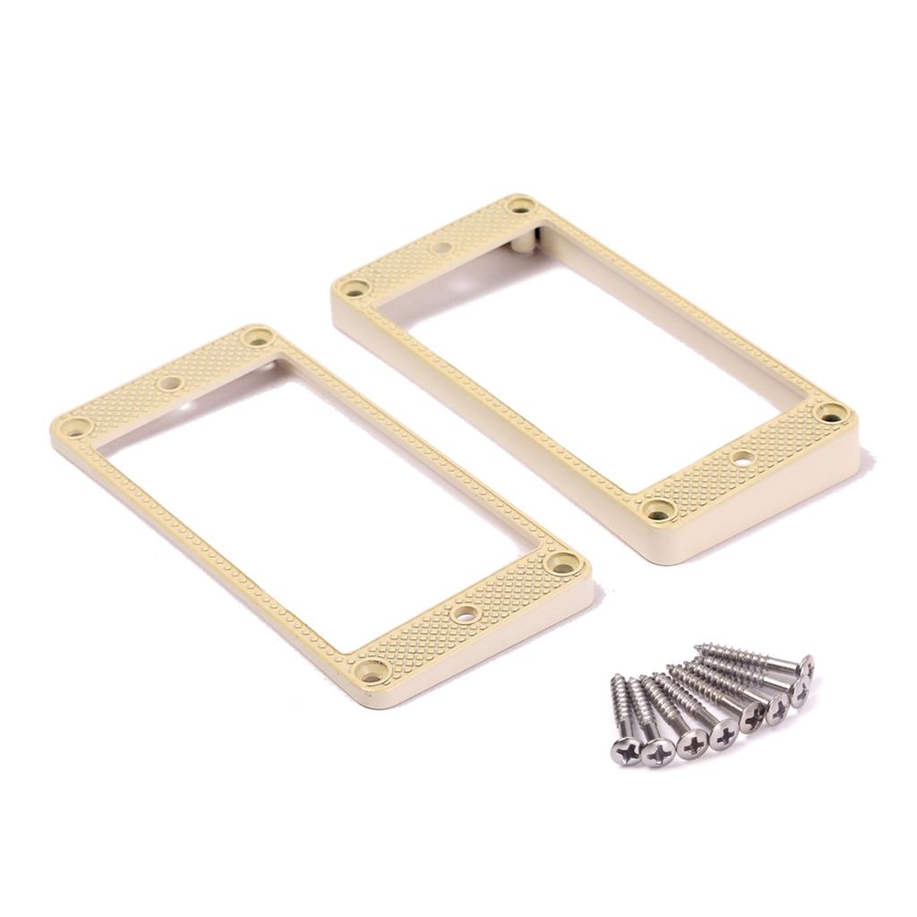 2Pcs Zinc Alloy Humbucker Pickup Mounting Ring Flat Hunmbucker Electric Guitar Pickup Frame Mounting Rings & Screws Kits