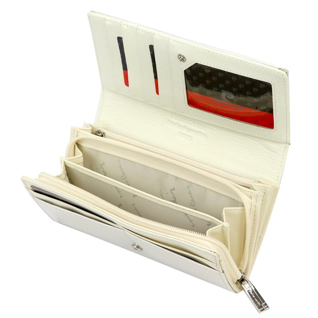 Echtes Leder + Damen-Portemonnaie aus Kunstleder Pierre Cardin 07 SHINY 106
