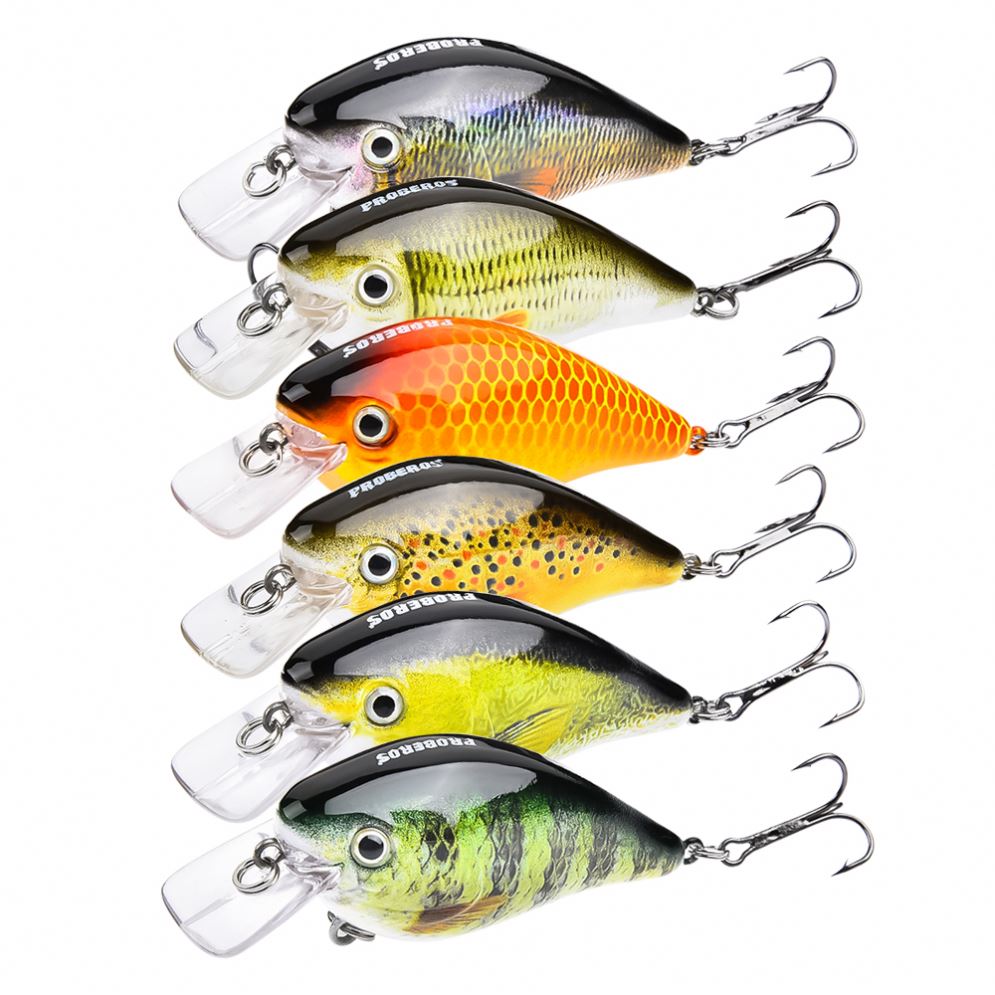 6 Colors 7.6cm 12.7g Available Artificial Bait Crank Hard Plastic Fishing Lures