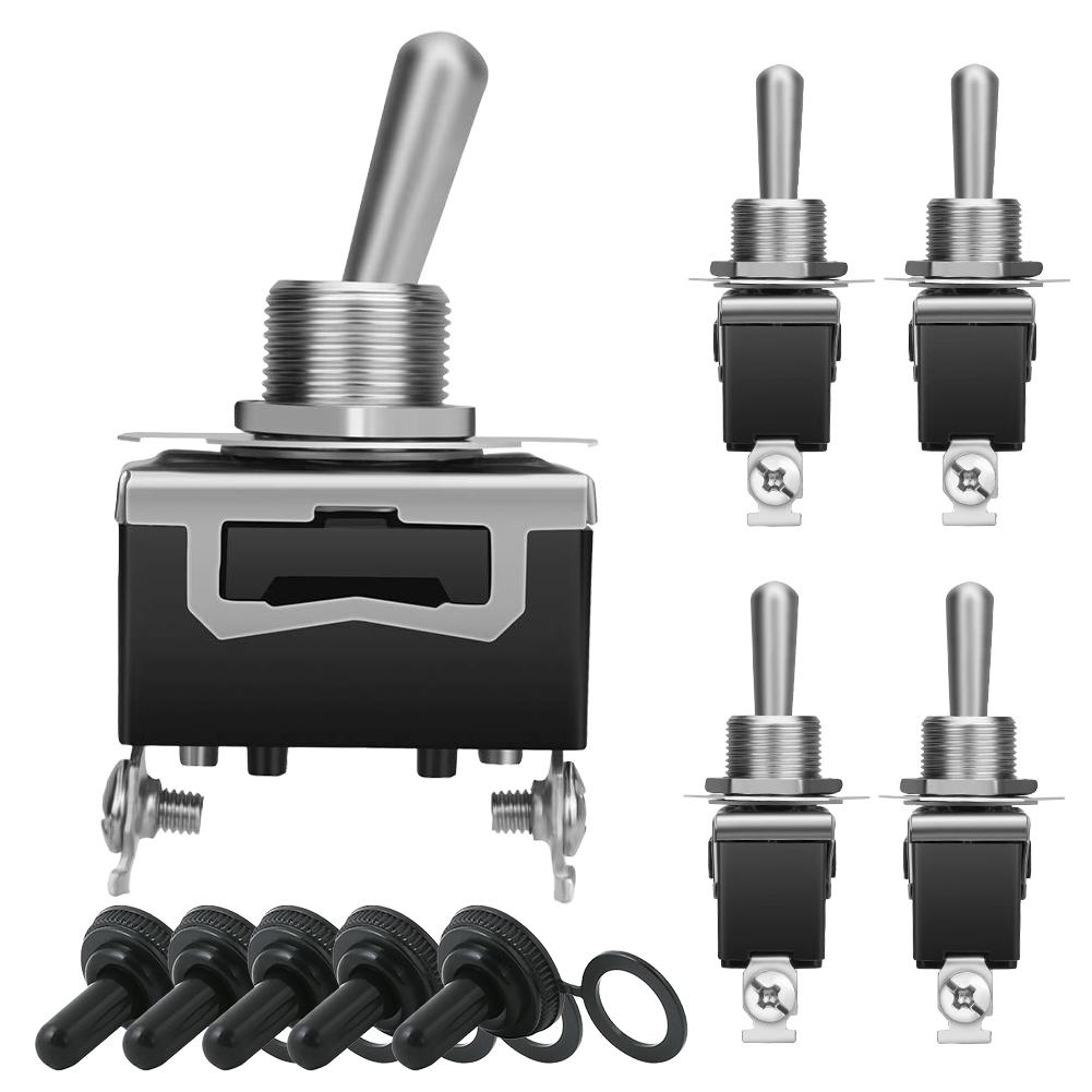 

5Pcs Heavy Duty Car Boat Rocker Toggle Switch 250V 2Pin SPST ON/OFF Rocker Switches With Waterproof Boot Spst Rocker Switch чёрный