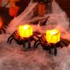 50 szt. Dekoracja Świec Herbatnich Pająków na Halloween, Halloweenowe Bezpłomieniowe Świece LED, Lampiony na Baterie do Halloweenowego Domowego Upiornego Dekorowania