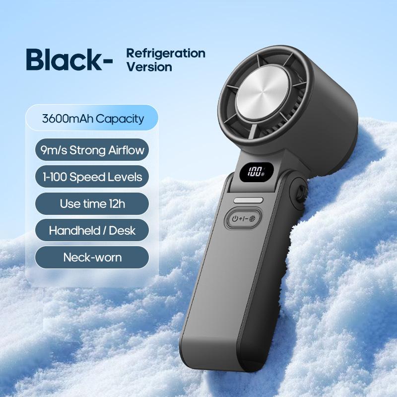 2025 New Outdoor Foldable Portable Handheld Fan Mini Cooling Rechargeable 3600mAh 100-level Free Control High Speed Turbo Fan чёрный
