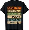 Save Rescue Recycle Plant Care Earth Day T-Shirt