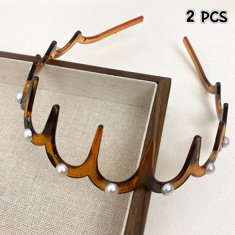 2 Stück Trendige Vielseitige Waschgesichts-Haarbänder für Frauen Mädchen Zähne Rutschfestes Stirnband Einfacher Haarreif Haaraccessoires