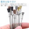 Wolfride Brass Wire Brushes, Bristle Polishing Brushes, 20-Piece Set, 100mm Long, Brush-Shaped, Grinding Brush, Cylindrical Brush, Rust Removal Tool,