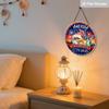 2D Flat America 250th Birthday 1776-2026 Wooden Hanging Sign, Patriotic Round Plaque with Bald Eagle, Statue of Liberty & Fireworks, USA Independence