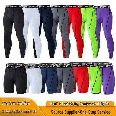 Collant sportivi a 7 punti a compressione ad alta elasticità da uomo per basket, fitness e corsa