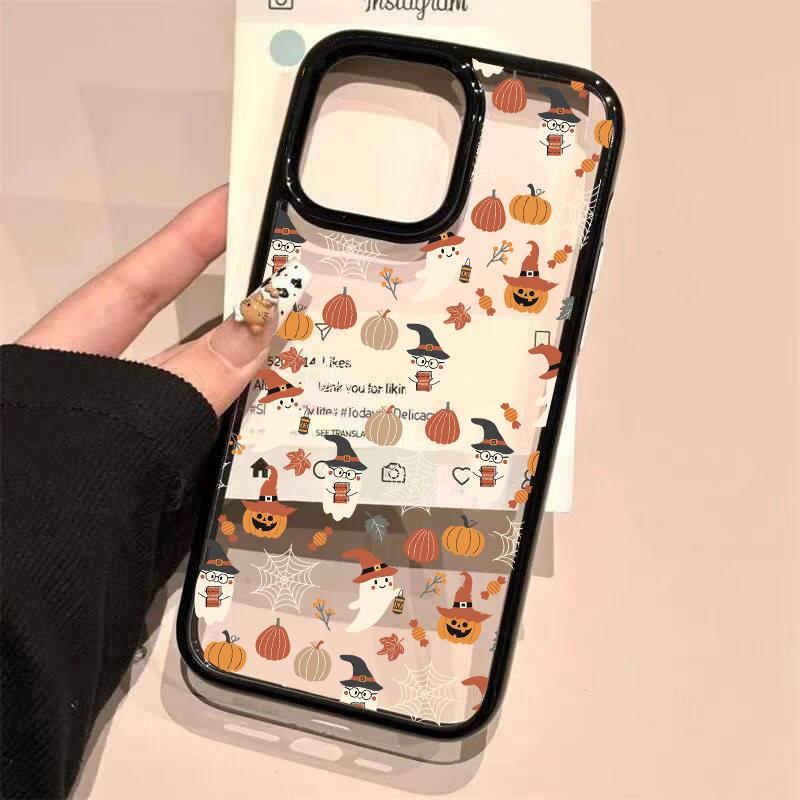 Cool Cartoon Halloween Ghost Spider Phone Case For iPhone 14 15 16 17 11 12Mini 13Pro Max XS XR 7 8Plus Lovely Clear Hard Cover