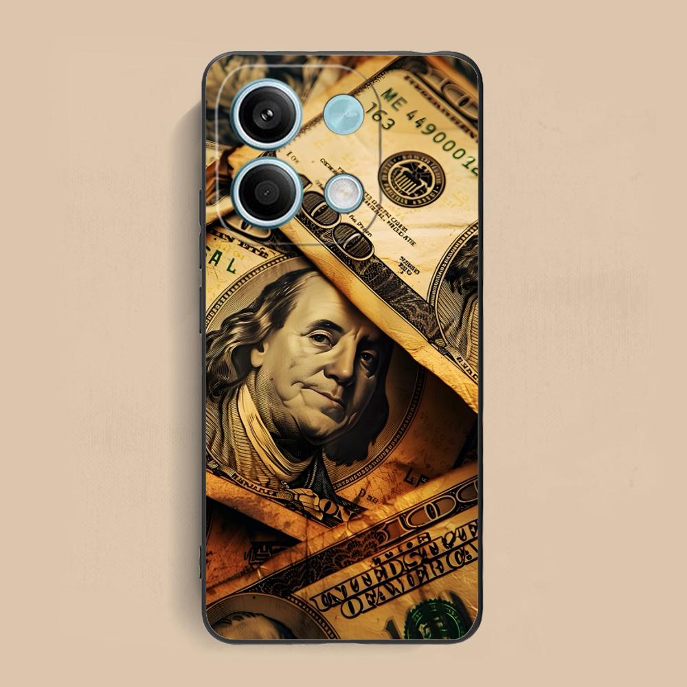 

Матовый ТПУ чехол для мобильного телефона с принтом долларов США для Xiaomi Redmi 15 14 13 12 A5 3 2 1 C Plus 4G 5G Цветная защитная крышка Redmi A1+