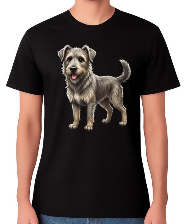 Cute Scruffy Dog Illustration Unisex T-Shirt Mixed Breed Lover Tee S разноцветный