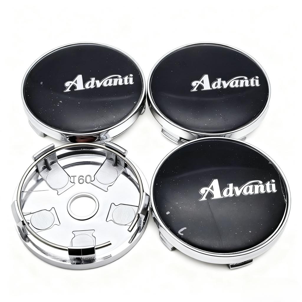 4pcs Advanti Racing Logo Emblem Car Wheel Center Caps O.D 60MM Clips 56MM Wheels Hub Dust Cap Rim Hubcaps Cover Car Accessories