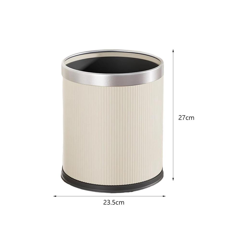 Open Top Trash Can Modern Dustbin Simple Rustic Waste Basket Lightweight Garbage Can for Study Room Bathroom Dorm Restroom Hotel