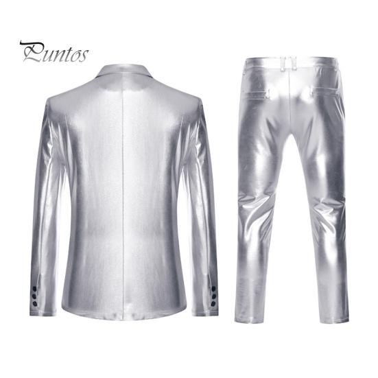 2 Teile/satz Männer Anzug Mantel Hosen Set Revers Langarm Einreiher Anzug Jacke Lange Hosen Set Goldene Prägung Business Anzug