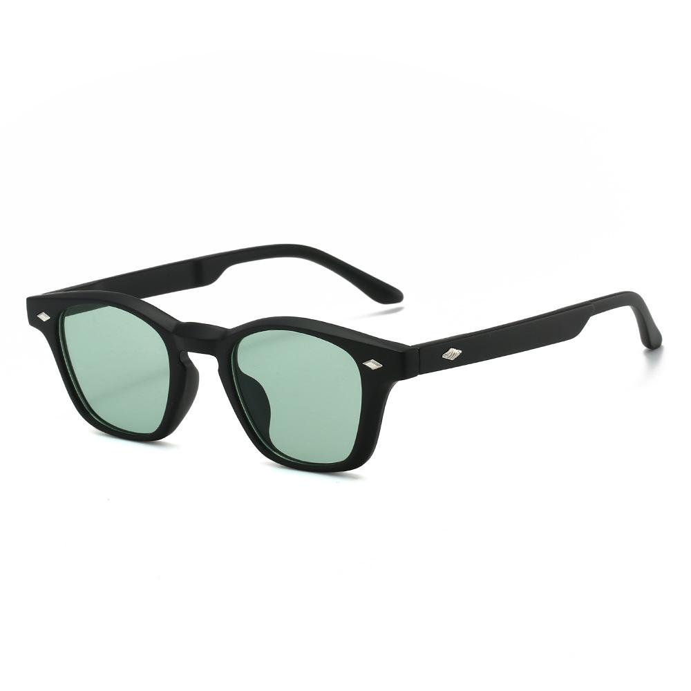 Small Frame Single Beam Cool Square Black Sunglasses Men'S  Women'S Retro Fashion Sunglasses Uv400