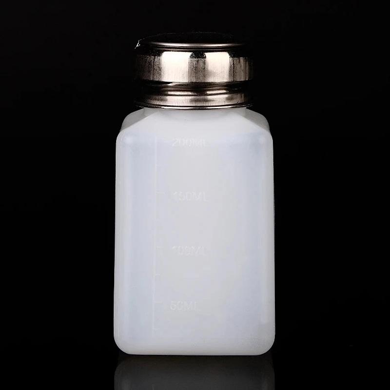 200Ml Liquid Alcohol Bottle Anticorrosive Press Type Bottle With Stainless Steel Cap Industrial Alcohol Dispenser