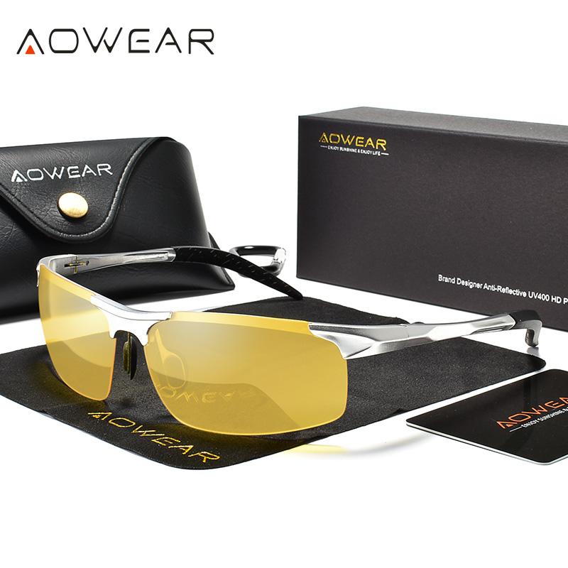 AOWEAR Vīriešu polarizētas nakts redzamības brilles