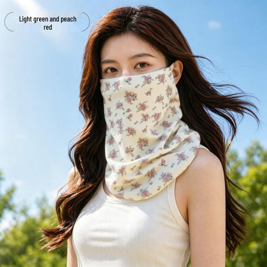 Ice Silk UV Protection Women's Summer Full Face Mask – Thin, Breathable, Seamless Shield for Eyes and Face