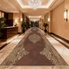 European Retro Brown Lint-free Long Runner Rug Luxury Non-slip Foldable Long Corridor Carpet Easy Clean Soft Passageway Foot Mat