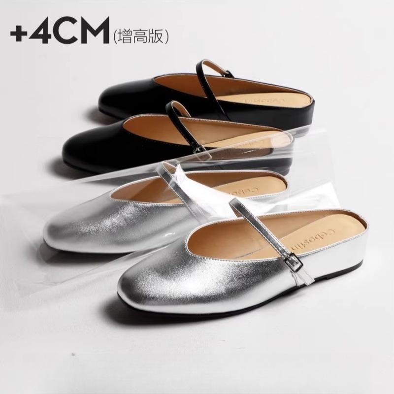 [Shei Su Yinyin] Two Versions~ 3.5cm Inner Height Increase Diamond Buckle Head Mary Jane Half Drag Women's Single Shoes