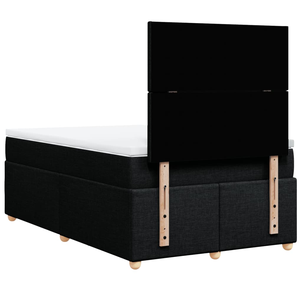 Box Spring Bed with Mattress Black 120 x 200 cm Fabric