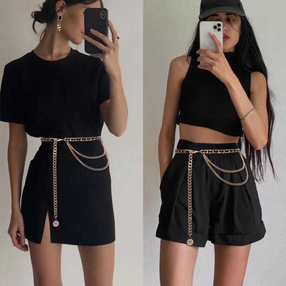 

Round Flower Pendant Waist Chain Chain Strap Rope Waist Belt High Quality Women Waistband A Style 2