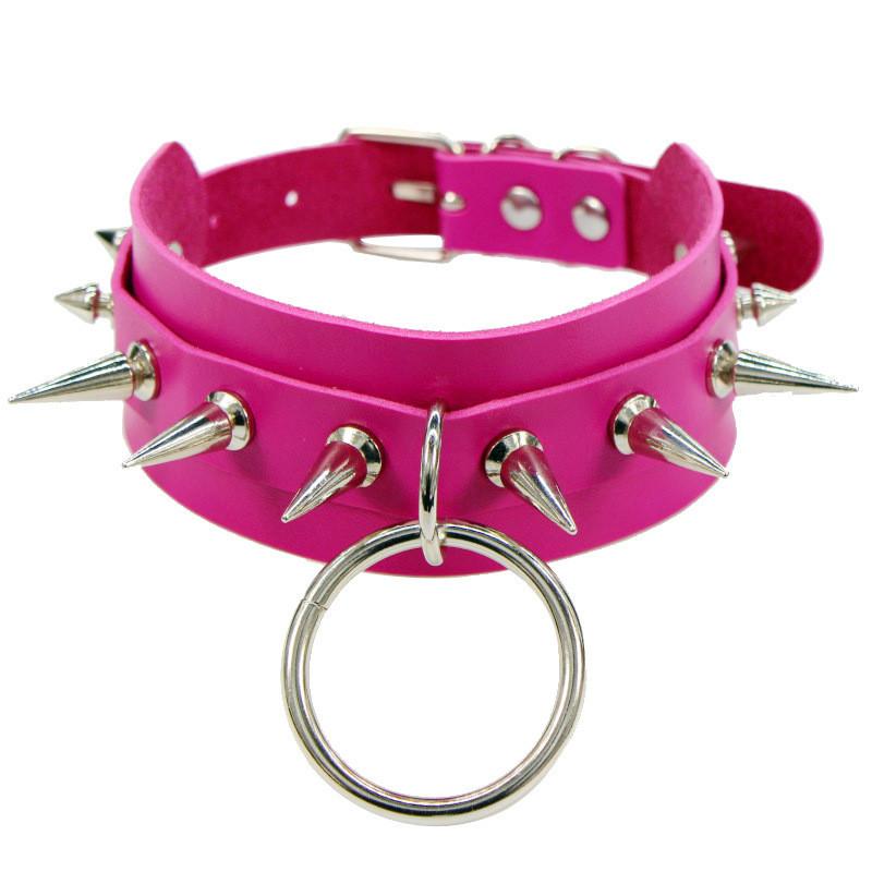 2025 Big O-Round Punk Rock Gothic Chokers Halsketten Damen Herren Leder Spike Niete Niet Nieten Kragen Choker Halskette Statement Schmuck