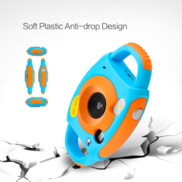 AMKOV CD-FP& Kids Digital Camera 500 Million Pixels Mini Cartoon Camera Large Screen(Blue&Orange)