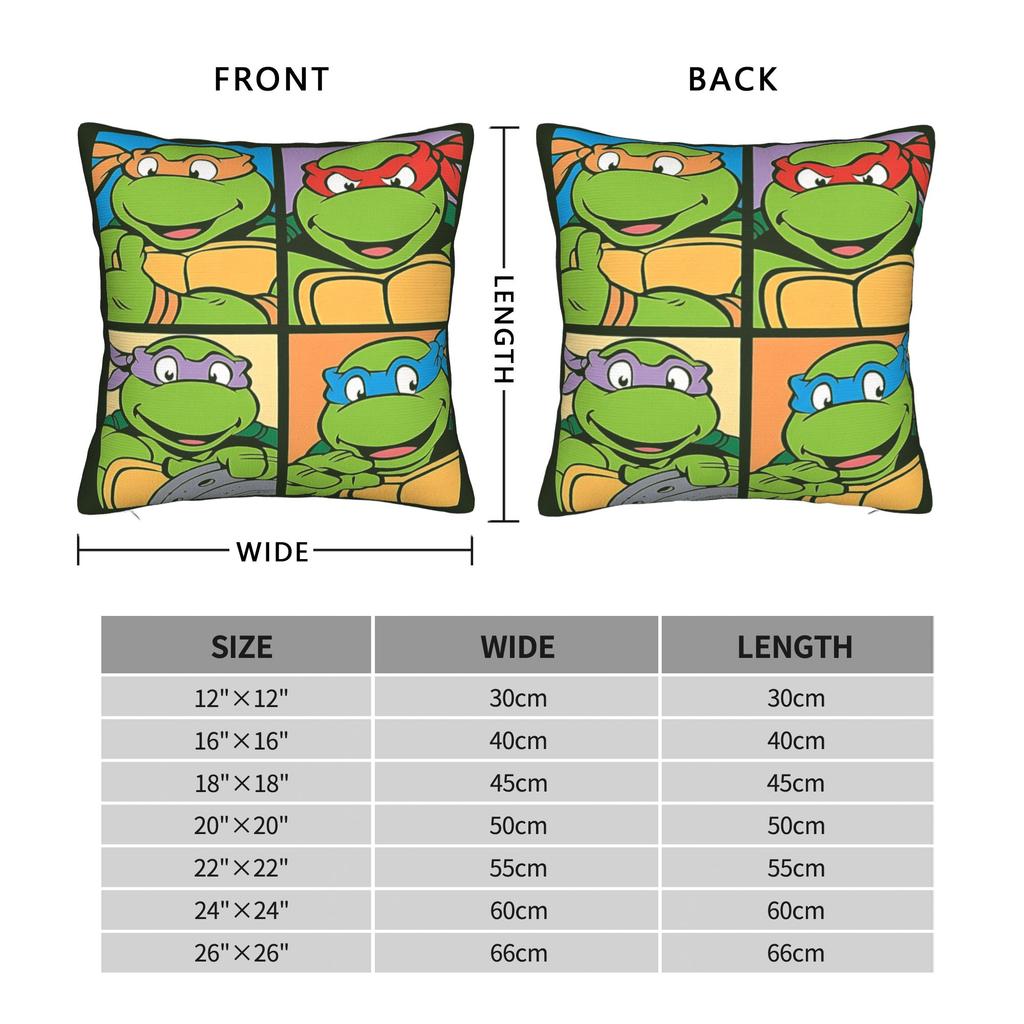  T-Teenage M-Mutant Ninja Turtles Pillow Case  Print Pillow Cover Vintage Pillowcases For Living Room Sofa