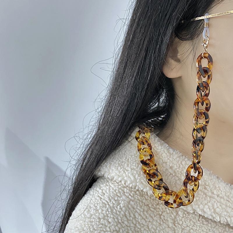 Creative Colorful Acrylic Masks & Glasses Holder: DIY Hanging Chain with Multi-Color Options