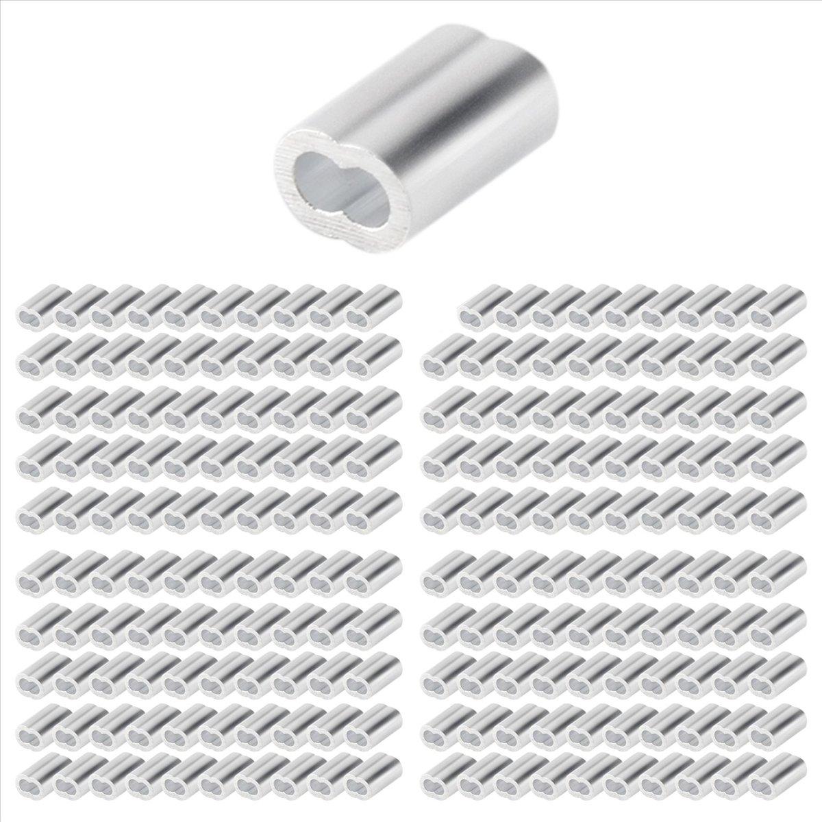 

A78U 200PCS 1/16 Inch Cable Ferrule Set Aluminum Alloy Crimping Loop Sleeve for Wire Rope China Mainland