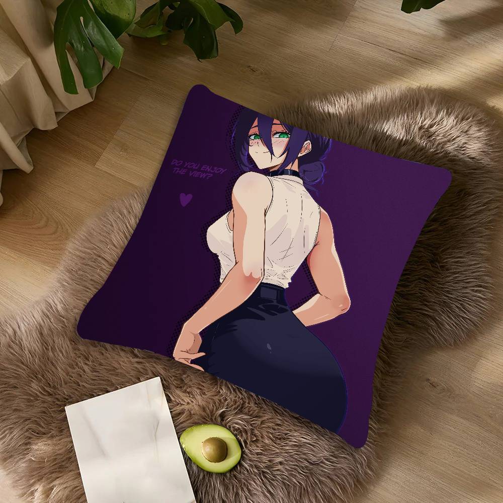 

Fashion Hot Girl REZE Anime Pillow Case Cushion Cover Decor Home Throw Pillow Covers For Couch Camping Pillow Cover Decorations 12x12Inch