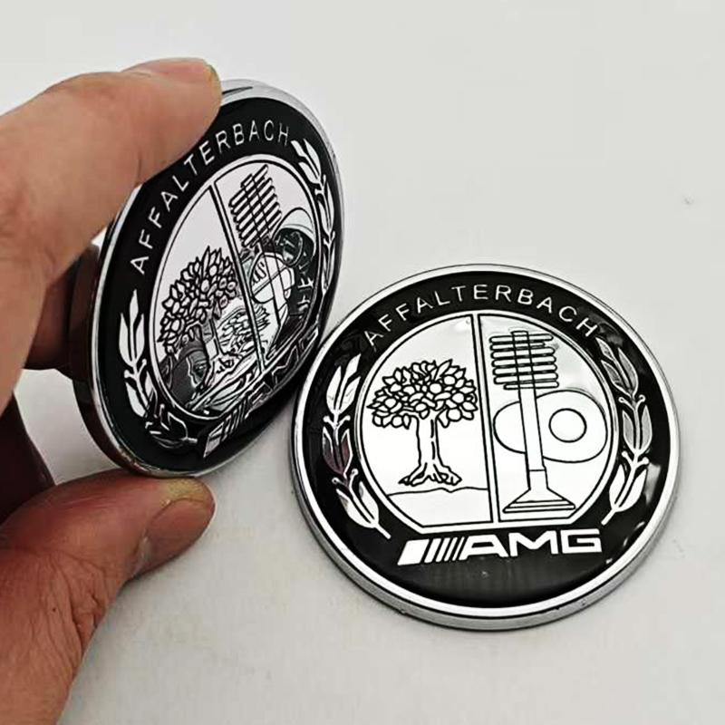 57mm ABS Flat Hood Bonnet Logo AMG Stickers Emblem Badge For Mercedes Benz W204 W124 W201 W202 W212 W220 W205 Auto Accessories
