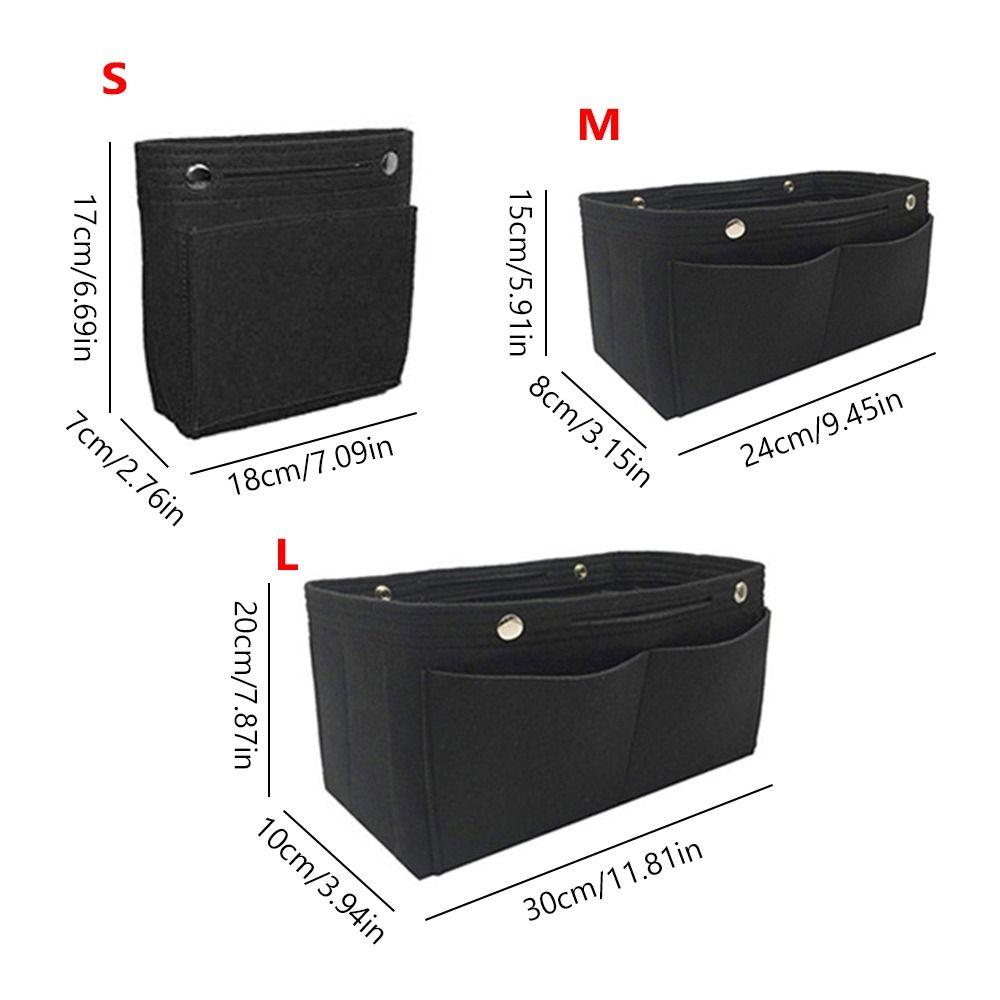 Simple Felt Handbag Insert Bag Bag Support Large Capacity Internal Bag Storage Organization Multi-Pocket Bag Organiser