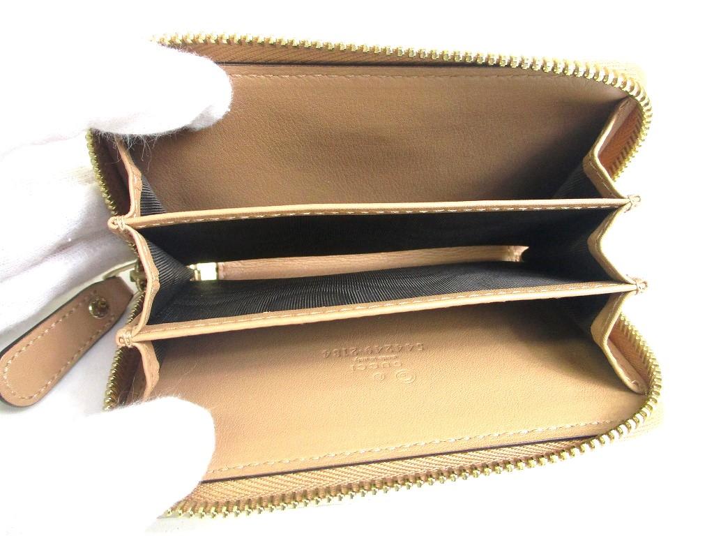 Authentic GUCCI Micro Guccissima Beige Leather Round Zip Coin Purse #a375   Refurbished