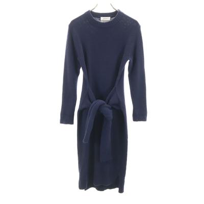 Mila Owen Long Sleeve Knit Long Dress F Navy Women Used