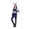 Halloween Voksenkostyme Gal Zootopia Kanin Judy Politibetjent Kostyme Langermet Kortermet Draktsett