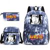 Large Capacity Schoolbag with Shoulder Strap; Student Three-piece Pencil Case Set
