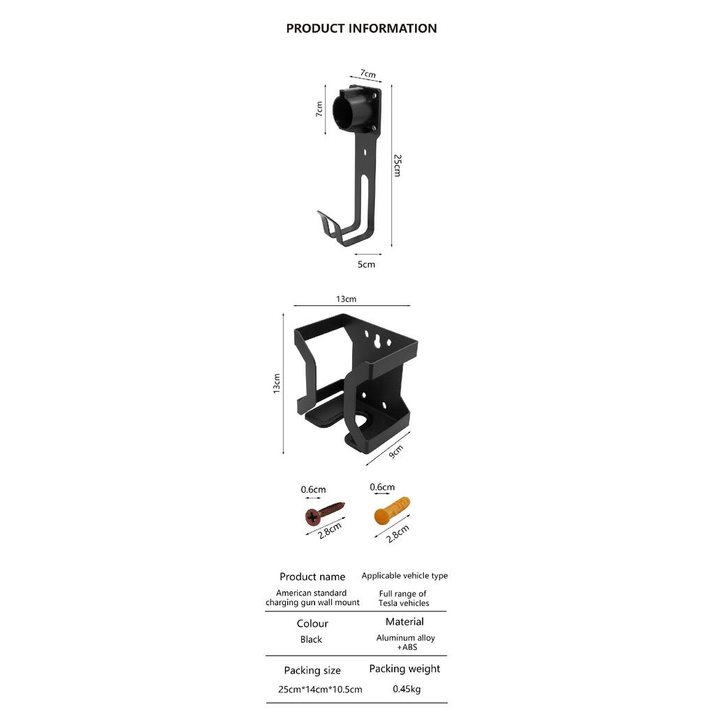 EV Charger Cable Wall Mount Holder For Tesla Model 3 Y 2025 Accessories Charger Holder Connector Bracket For Model S X 2024