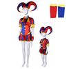 Anime Pomni Cosplay Costume Clown Uniform The Amazing Digital Circus Hat Gloves Role Play Halloween Carnival Party Outfit