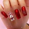 Christmas 24 Pieces Hot-selling Manicure Cute Snowman White Snowflake Long Square Wearing Nail Piece