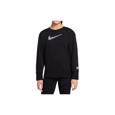 Nike Sweatshirt Kids Loose Casual Pullover Long Sleeve Black Daisy Print Kids Tops DM8210-010