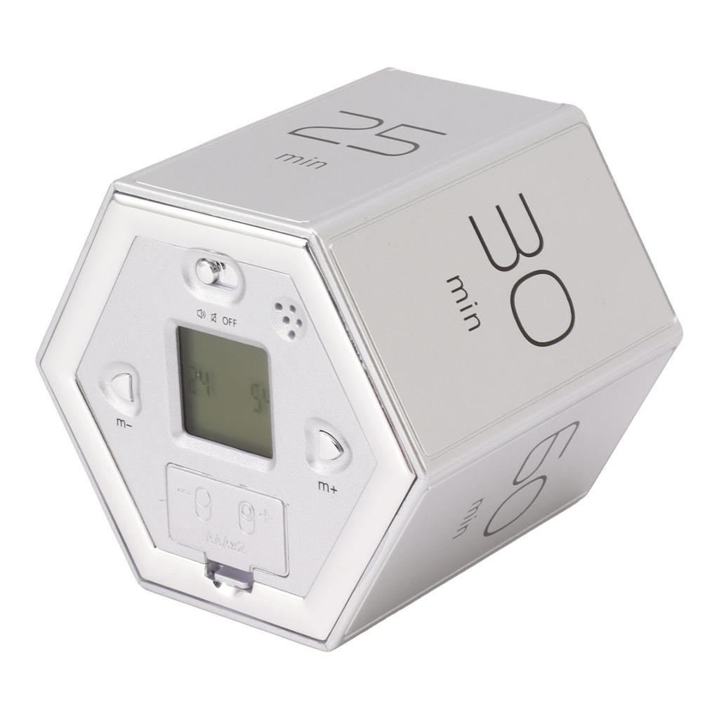 Hex Flip Timer with Mute Alarm Function Magnetic Time Management Cube Timer with LCD Screen for Cooking Studying Working