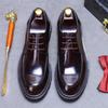 Genuine Leather Lace-Up Derby Shoes for Men - Formal Bright Leather Footwear