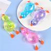 Aurora Squishy Duck Toy Cute Transparent Glitter Ultra Soft Squeeze Multicolor Non-Toxic Relaxation Focus  Holiday Gift