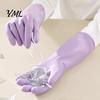 Reusable Rubber Gloves Fleece Lined Dishwashing for Housework, Waterproof PVC Cleaning Gloves, Anti-slip Thermal Kitchen Grip Warm Velvet Lining